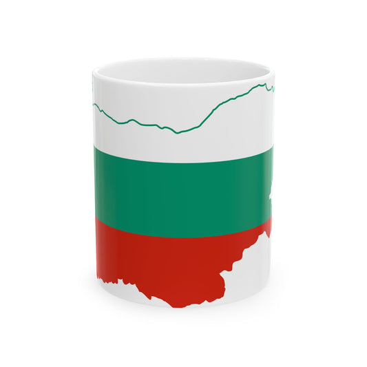 Flag map of Bulgaria (Bulgaria) White Coffee Mug-11oz-Go Mug Yourself