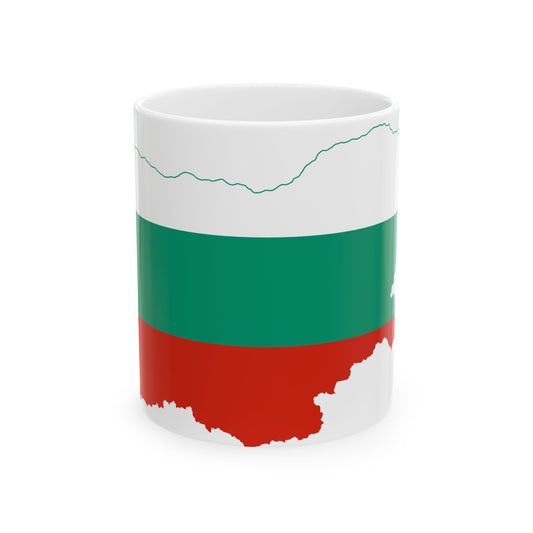 Flag-map of Bulgaria (Bulgaria) White Coffee Mug-11oz-Go Mug Yourself