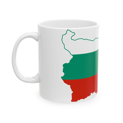 Flag map of Bulgaria (Bulgaria) White Coffee Mug-Go Mug Yourself