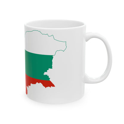 Flag-map of Bulgaria (Bulgaria) White Coffee Mug-Go Mug Yourself
