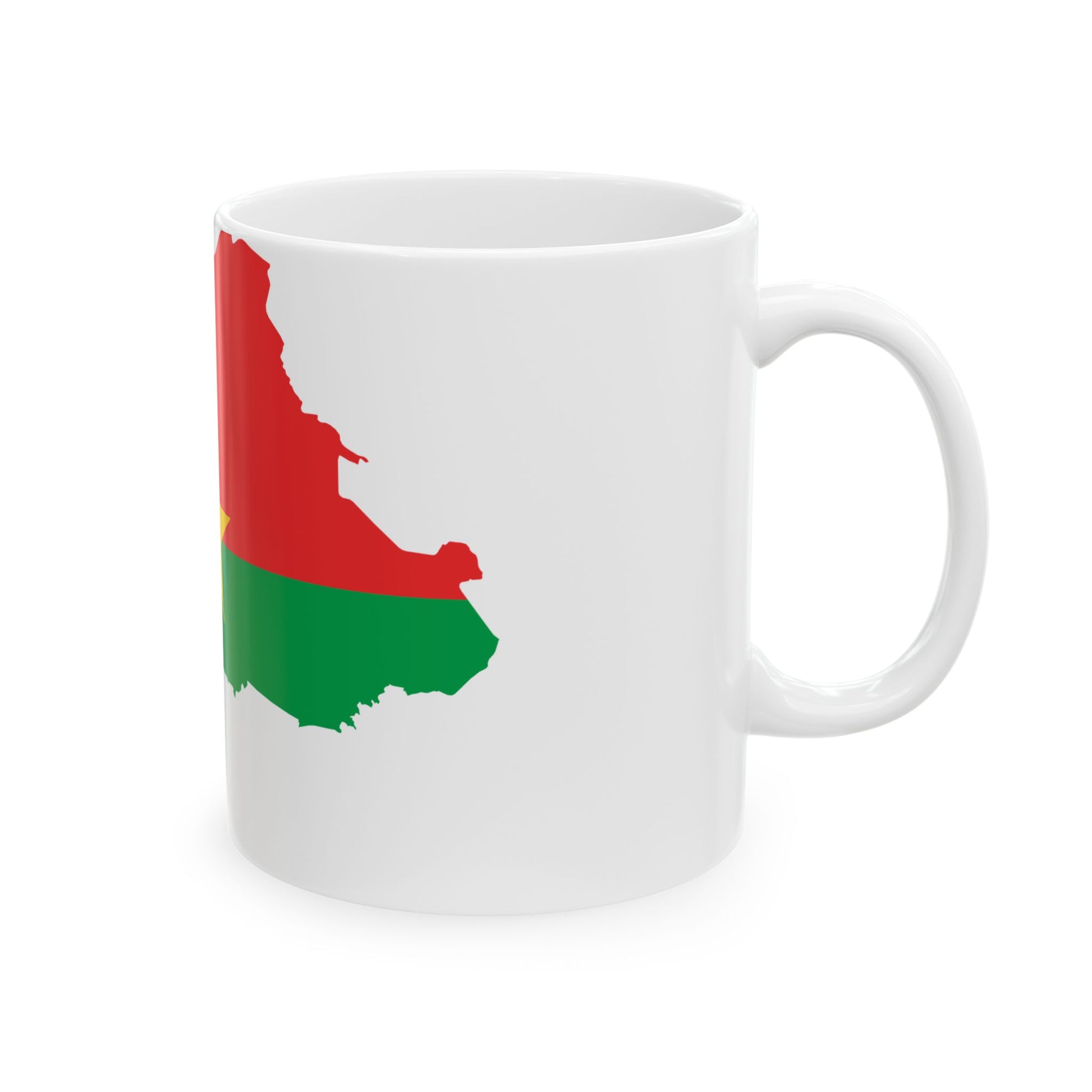 Flag map of Burkina Faso (Burkina Faso) White Coffee Mug-Go Mug Yourself