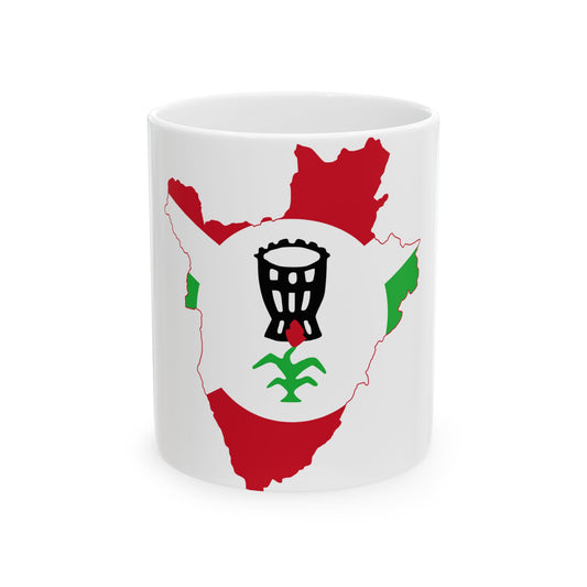 Flag map of Burundi 1962-1966 (Burundi) White Coffee Mug-11oz-Go Mug Yourself