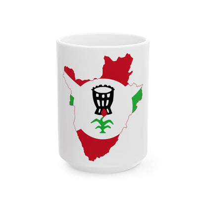 Flag map of Burundi 1962-1966 (Burundi) White Coffee Mug-15oz-Go Mug Yourself