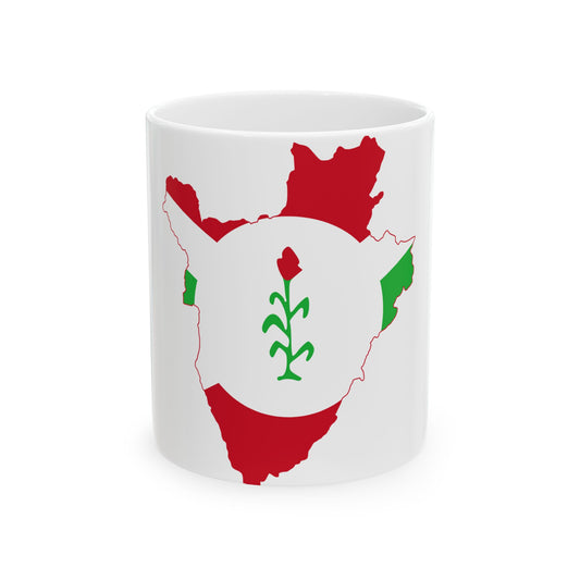 Flag map of Burundi 1966-1967 (Burundi) White Coffee Mug-11oz-Go Mug Yourself