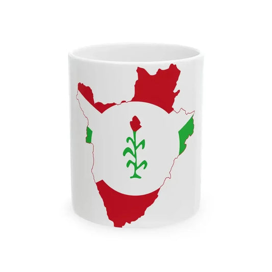 Flag map of Burundi 1966-1967 (Burundi) White Coffee Mug 11oz - Go Mug Yourself