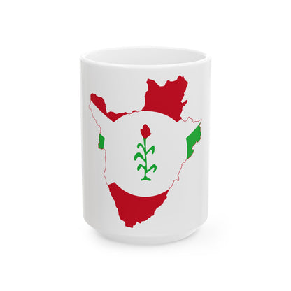 Flag map of Burundi 1966-1967 (Burundi) White Coffee Mug-15oz-Go Mug Yourself