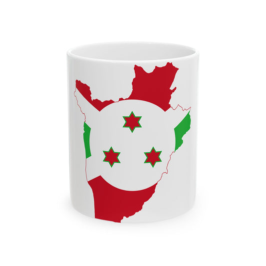 Flag map of Burundi (Burundi) White Coffee Mug-11oz-Go Mug Yourself