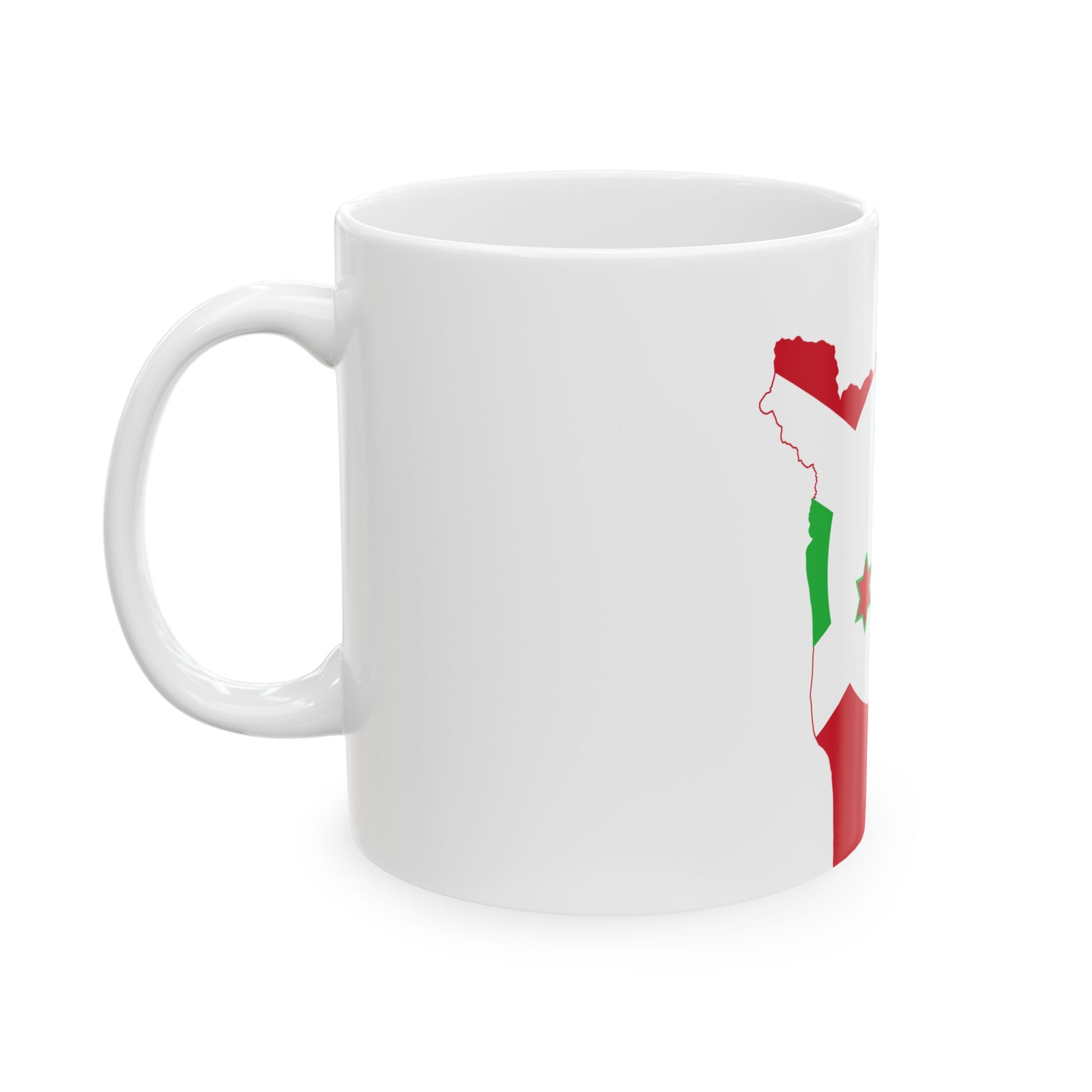 Flag map of Burundi (Burundi) White Coffee Mug-Go Mug Yourself