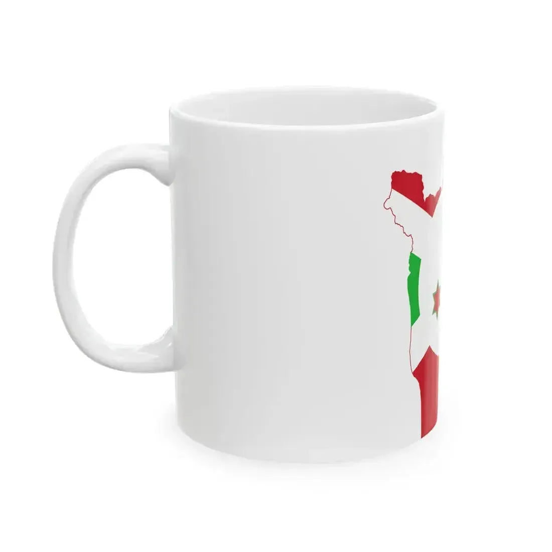 Flag map of Burundi (Burundi) White Coffee Mug - Go Mug Yourself
