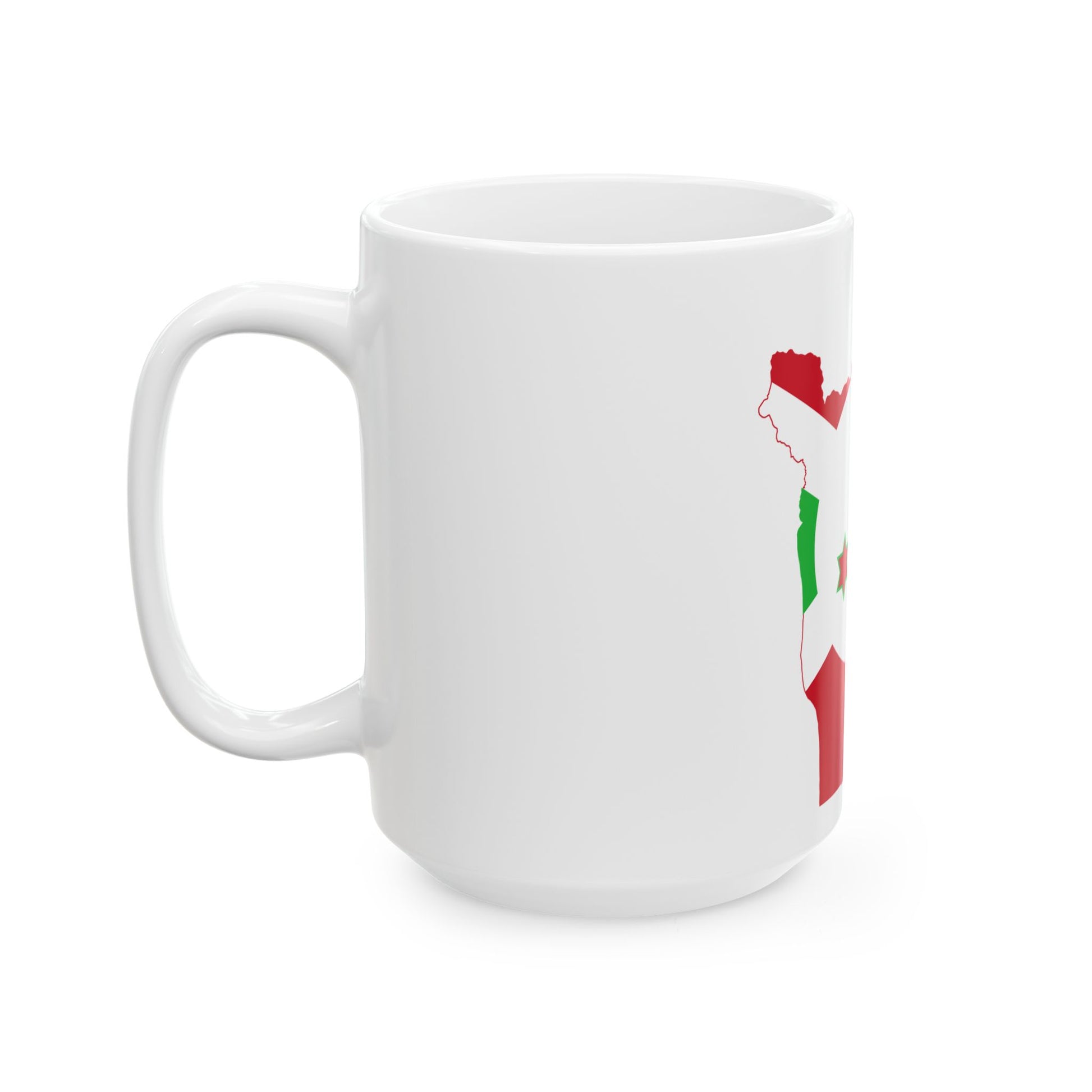 Flag map of Burundi (Burundi) White Coffee Mug-Go Mug Yourself
