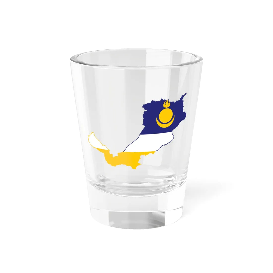 Flag-map of Buryatia (Russia) Shot Glass 1.5oz 1.5oz - Go Mug Yourself