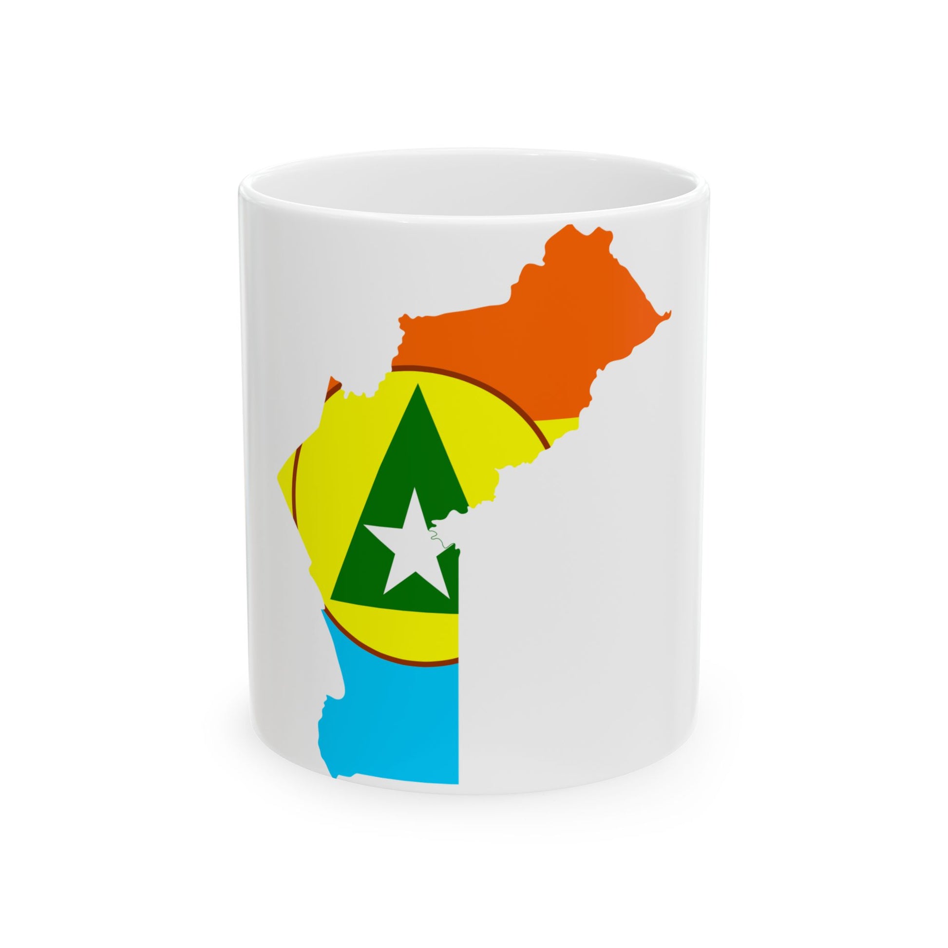 Flag map of Cabinda FLEC (Angola) White Coffee Mug-11oz-Go Mug Yourself