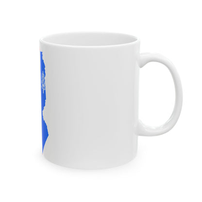Flag map of Calhoun County West Virginia (United States) White Coffee Mug-Go Mug Yourself