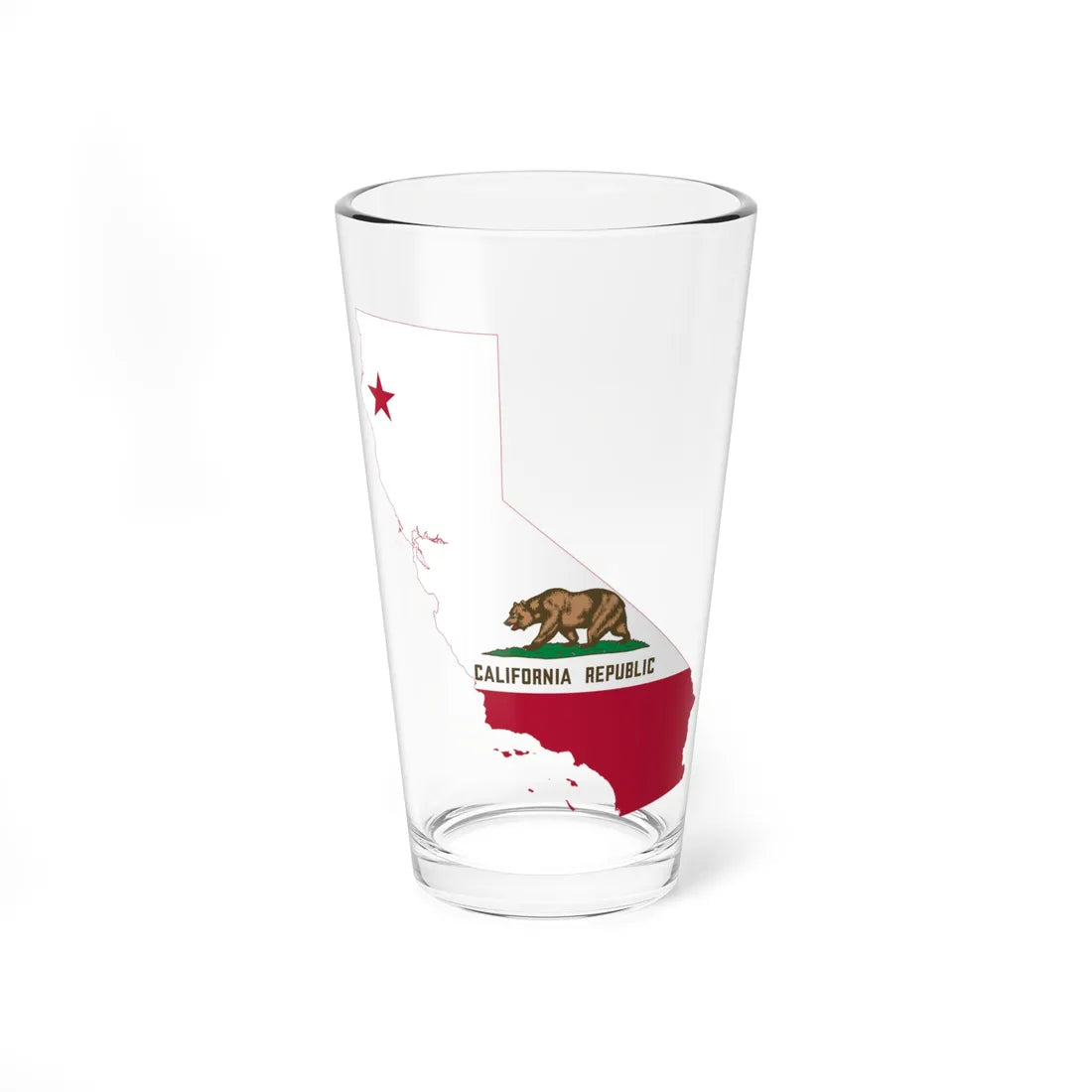 Flag-map of California (United States) Pint Glass 16oz 16oz - Go Mug Yourself