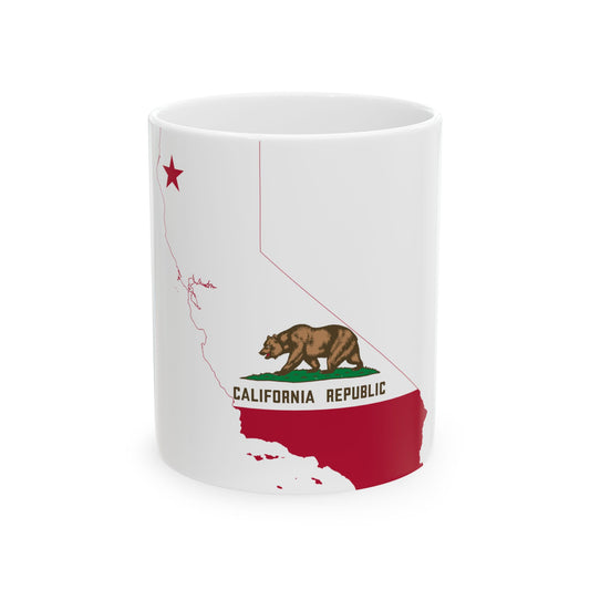 Flag-map of California (United States) White Coffee Mug-11oz-Go Mug Yourself