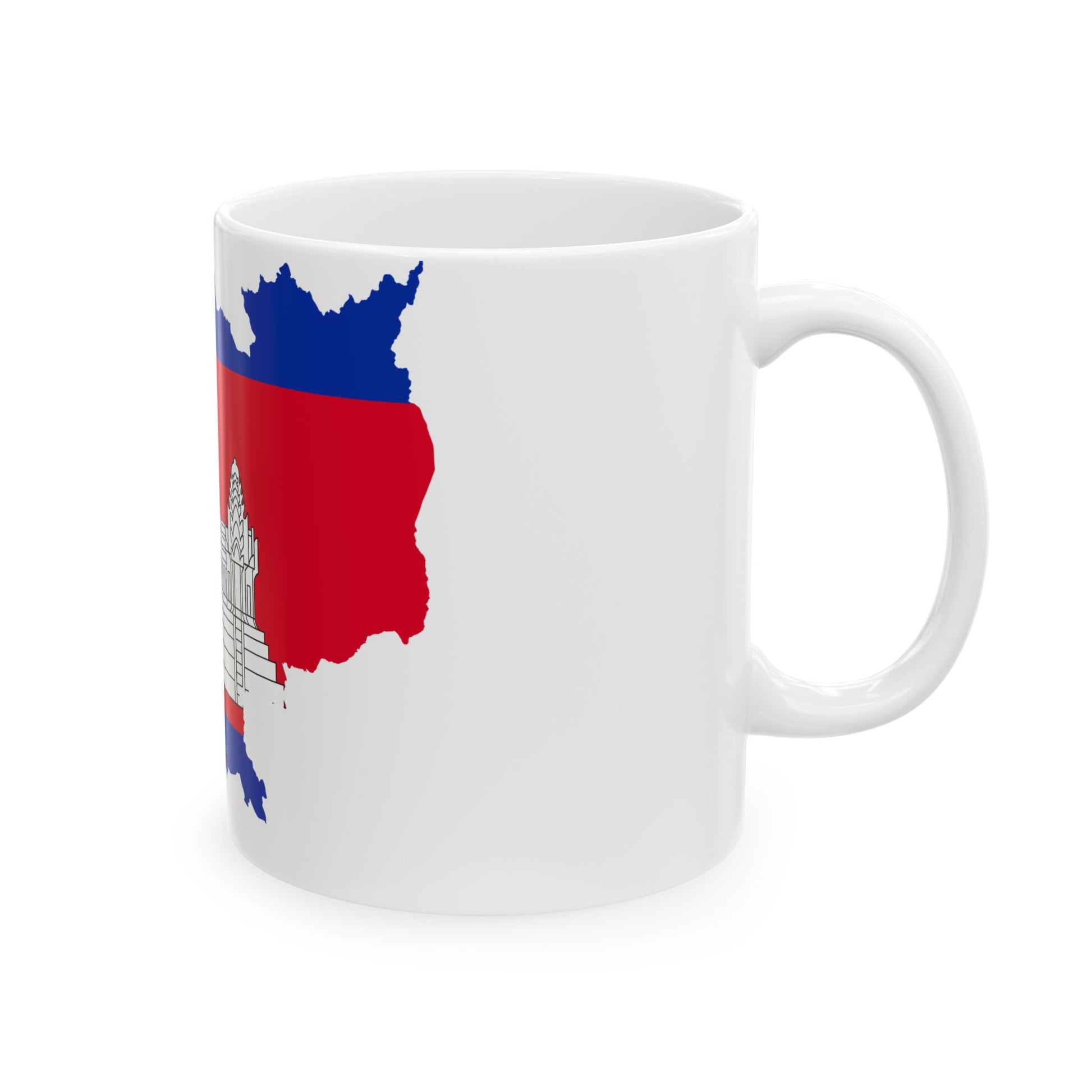 Flag map of Cambodia (Cambodia) White Coffee Mug-Go Mug Yourself