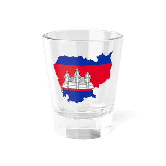 Flag-map of Cambodia precise boundaries (Cambodia) Shot Glass 1.5oz 1.5oz - Go Mug Yourself