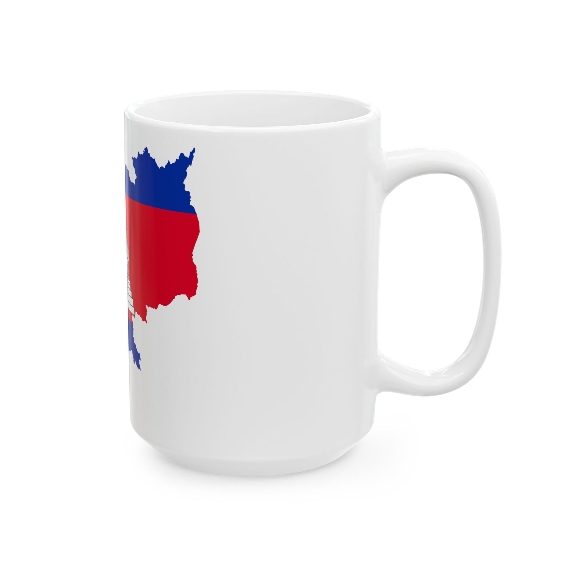 Flag-map of Cambodia precise boundaries (Cambodia) White Coffee Mug-Go Mug Yourself