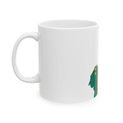 Flag map of Cameroon 1961-1975 (Cameroon) White Coffee Mug-Go Mug Yourself