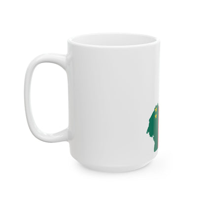 Flag map of Cameroon 1961-1975 (Cameroon) White Coffee Mug-Go Mug Yourself