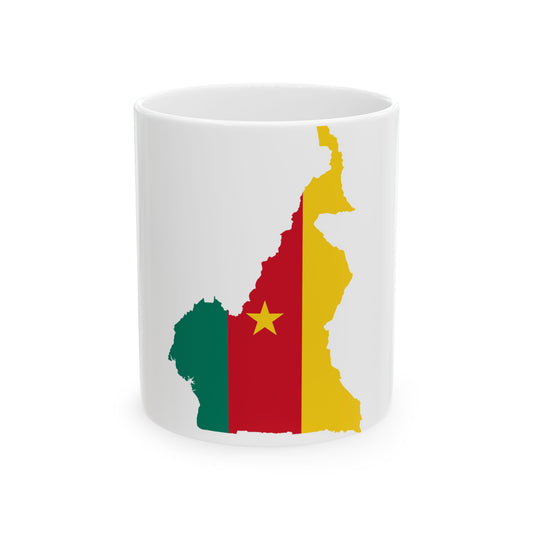 Flag map of Cameroon (Cameroon) White Coffee Mug-11oz-Go Mug Yourself