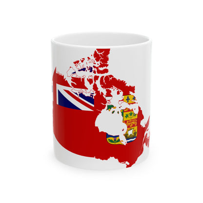 Flag map of Canada 1868-1921 (Canada) White Coffee Mug-11oz-Go Mug Yourself