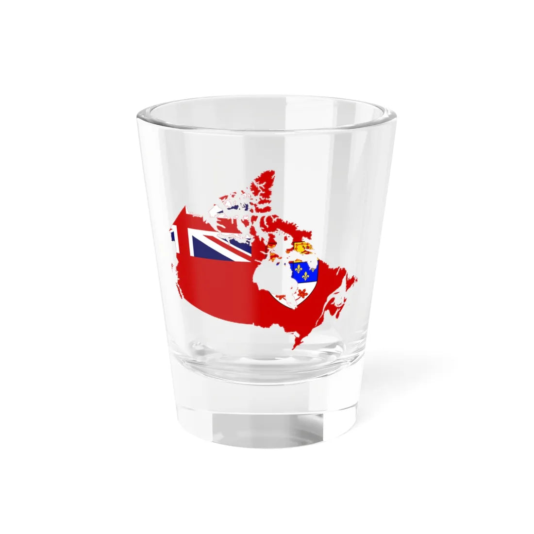 Flag-map of Canada 1957-1964 (Canada) Shot Glass 1.5oz 1.5oz - Go Mug Yourself