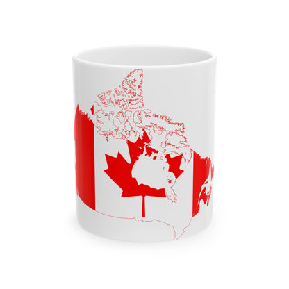 Flag-map of Canada (Canada) White Coffee Mug-11oz-Go Mug Yourself