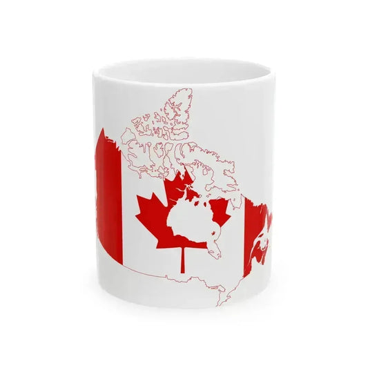 Flag map of Canada (Canada) White Coffee Mug 11oz - Go Mug Yourself