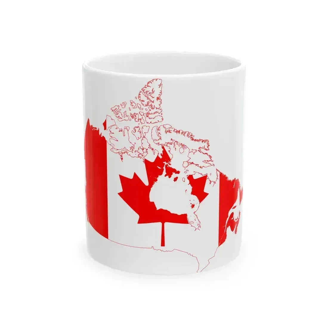 Flag-map of Canada (Canada) White Coffee Mug 11oz - Go Mug Yourself