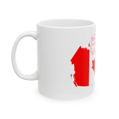 Flag-map of Canada (Canada) White Coffee Mug-Go Mug Yourself