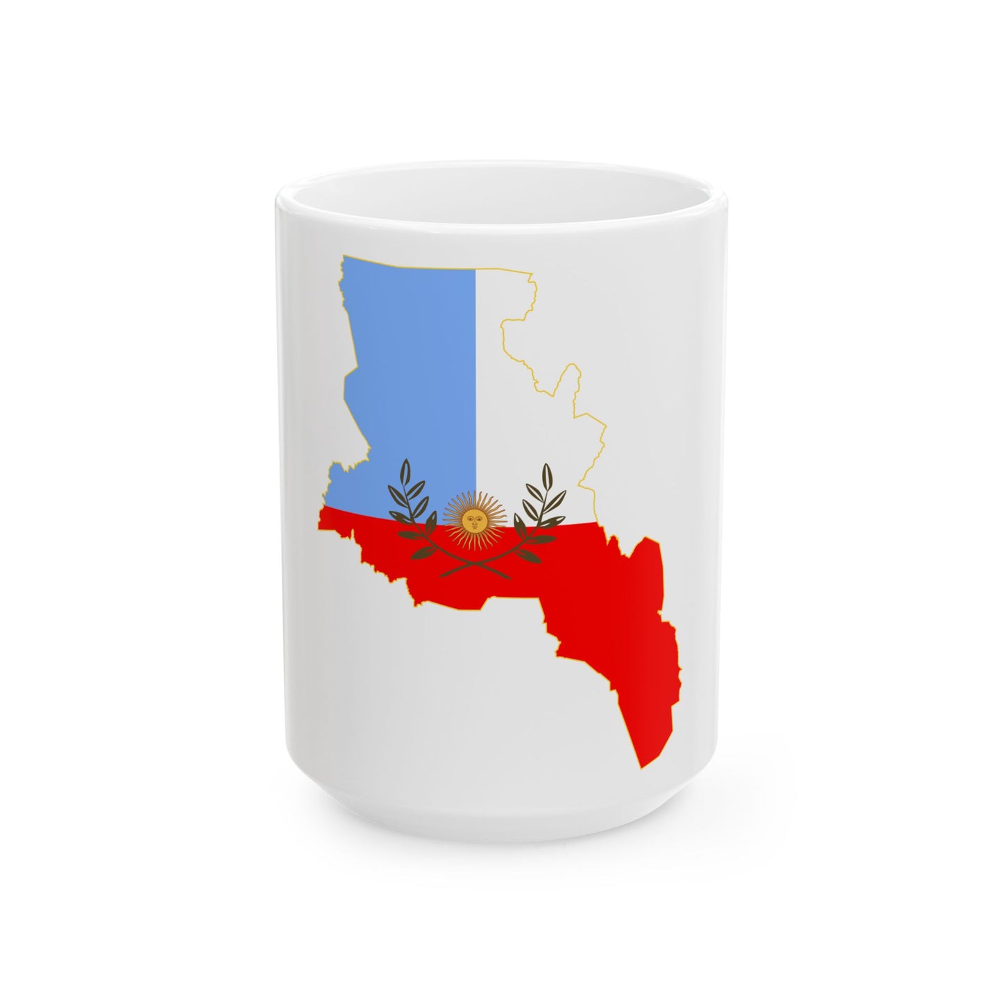 Flag-map of Catamarca Province (Argentina) White Coffee Mug-15oz-Go Mug Yourself