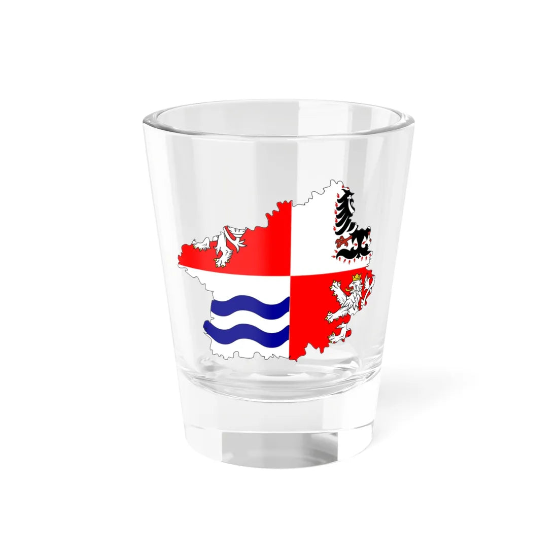 Flag-map of Central Bohemian Region (Czech Republic) Shot Glass 1.5oz 1.5oz - Go Mug Yourself