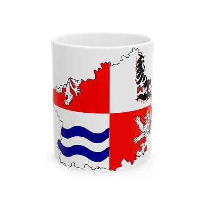 Flag-map of Central Bohemian Region (Czech Republic) White Coffee Mug 11oz - Go Mug Yourself
