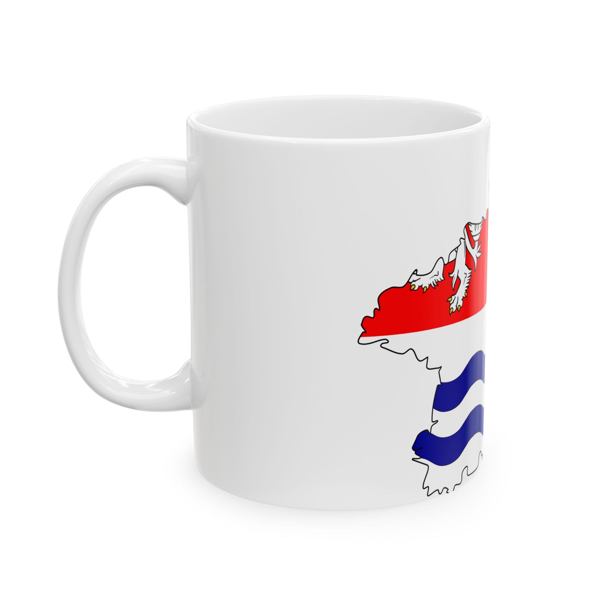 Flag-map of Central Bohemian Region (Czech Republic) White Coffee Mug-Go Mug Yourself