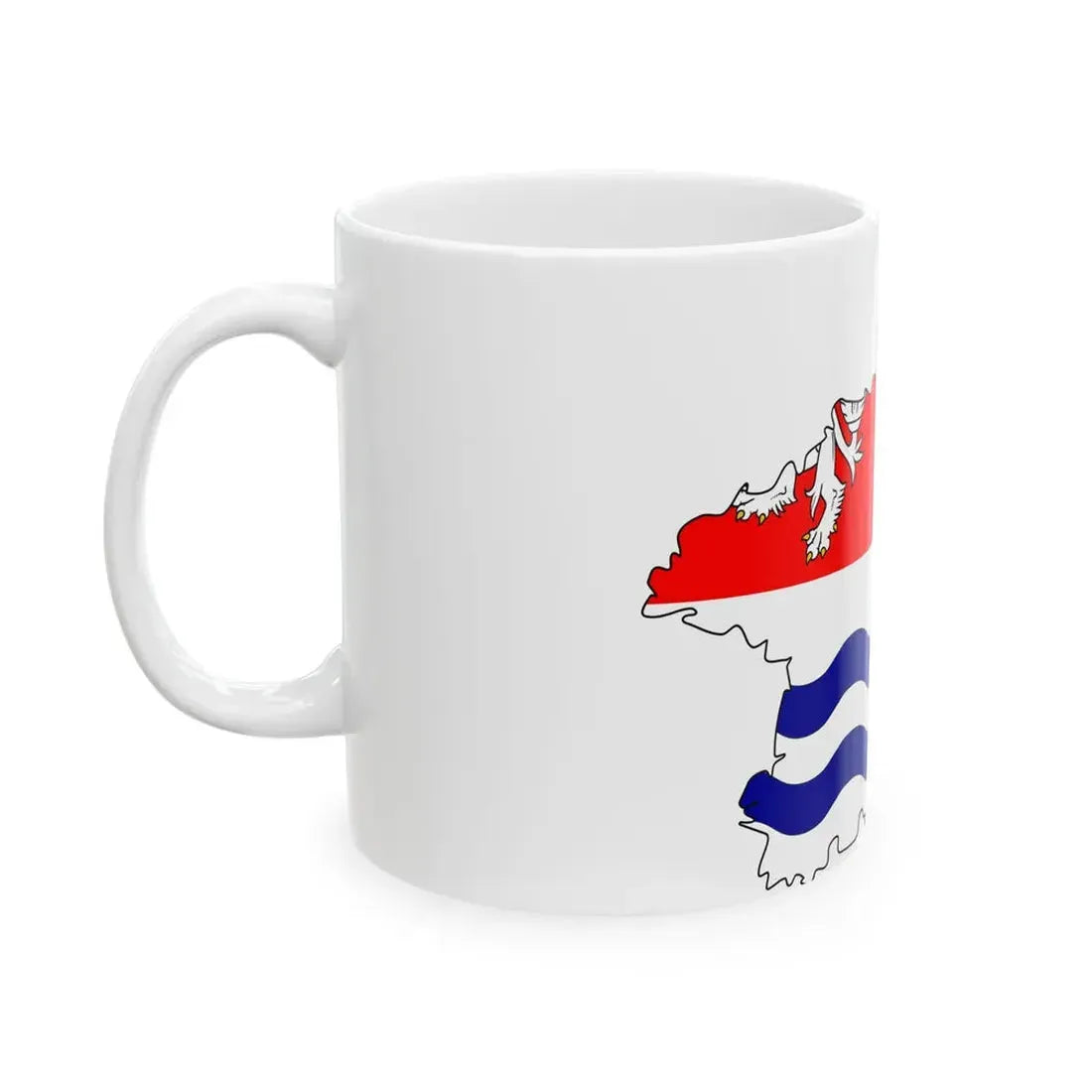 Flag-map of Central Bohemian Region (Czech Republic) White Coffee Mug - Go Mug Yourself