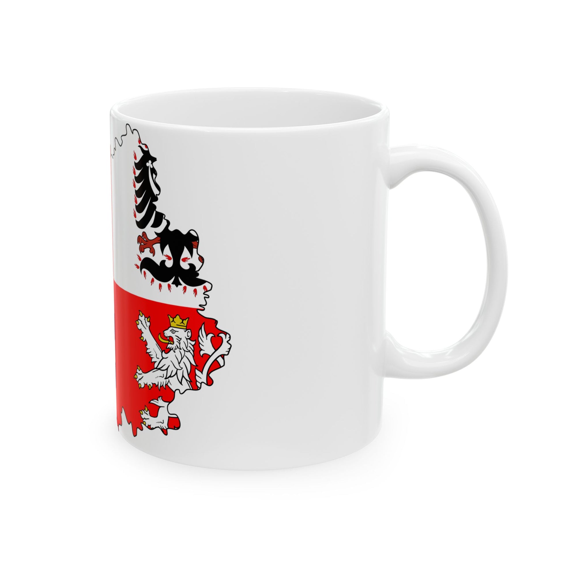 Flag-map of Central Bohemian Region (Czech Republic) White Coffee Mug-Go Mug Yourself