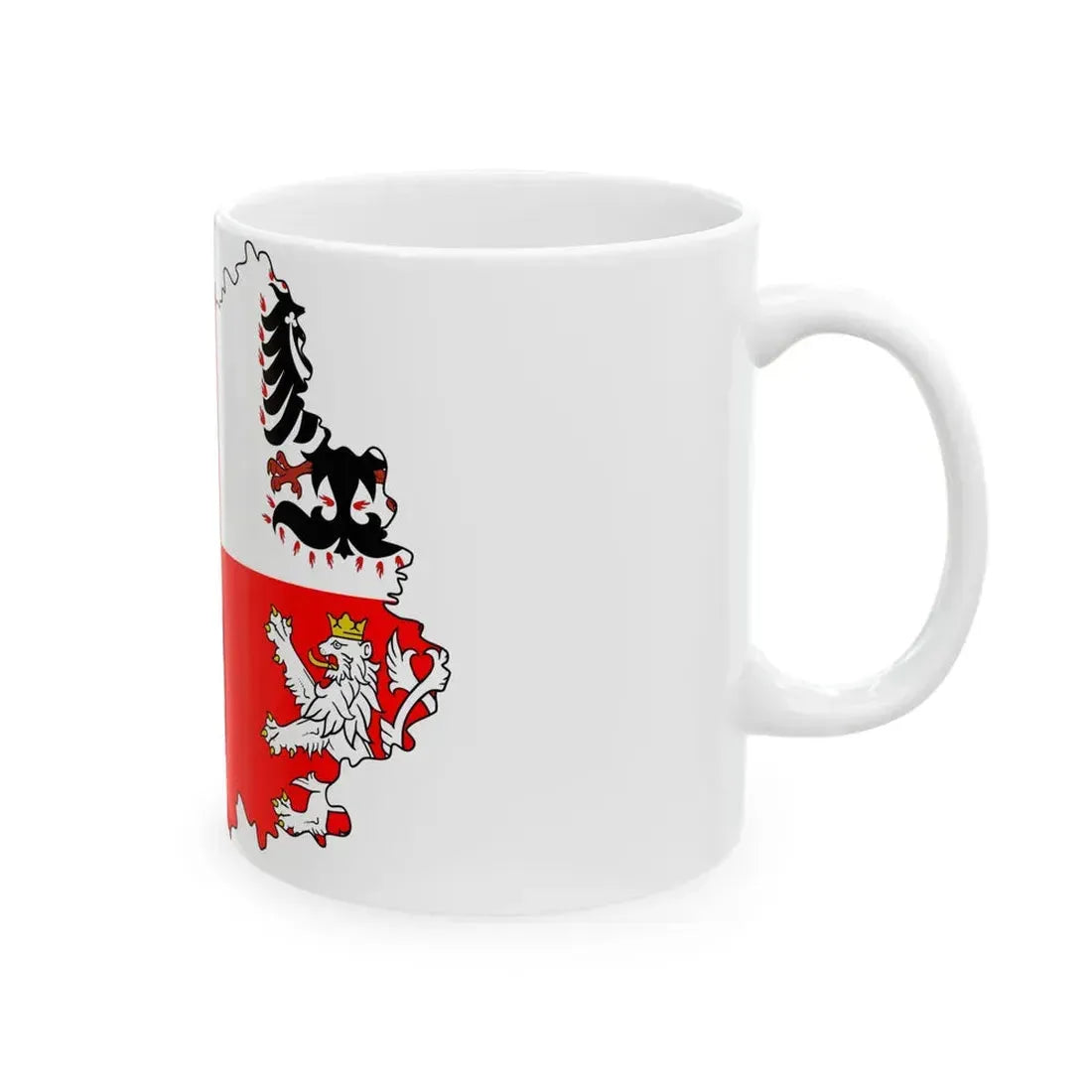 Flag-map of Central Bohemian Region (Czech Republic) White Coffee Mug - Go Mug Yourself