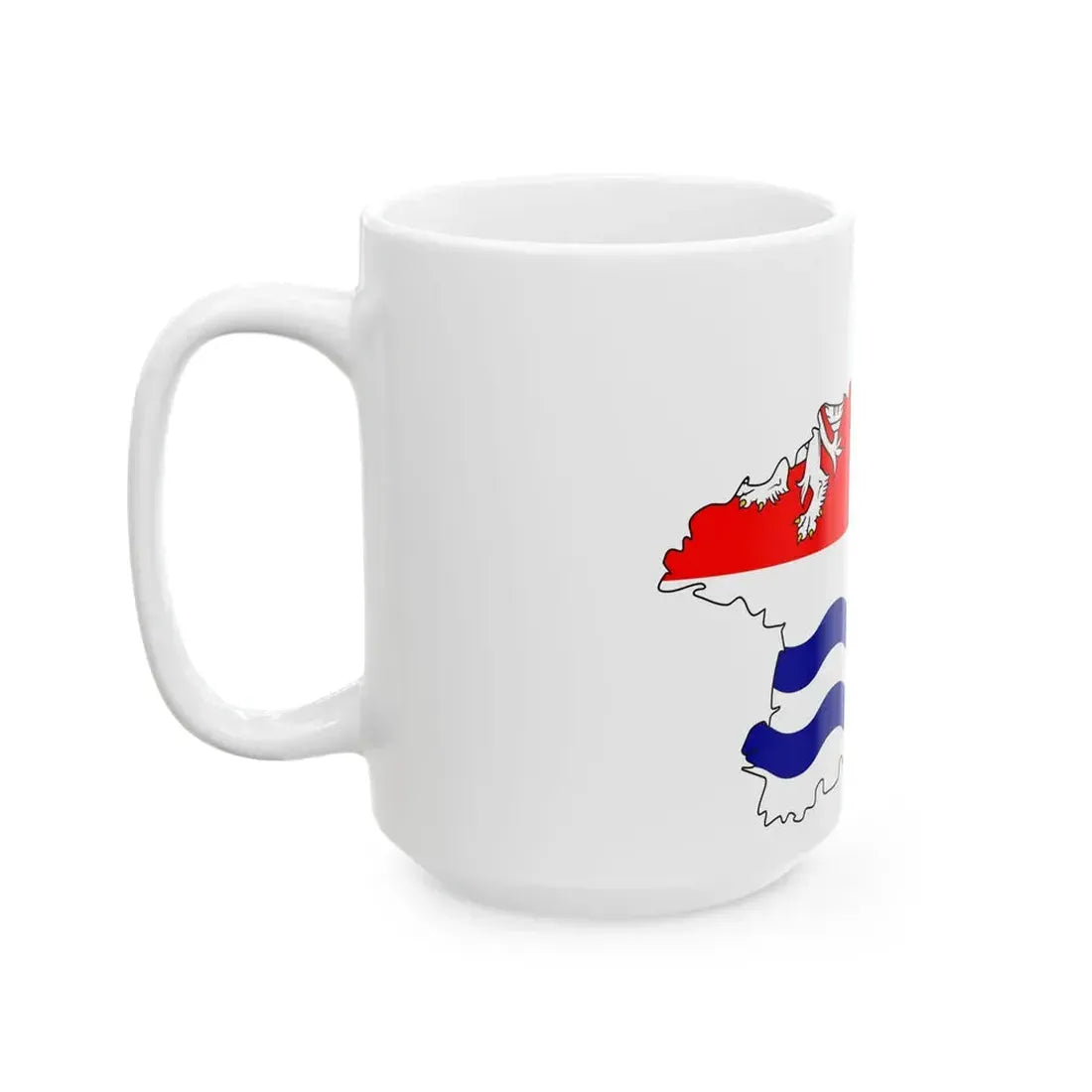 Flag-map of Central Bohemian Region (Czech Republic) White Coffee Mug - Go Mug Yourself
