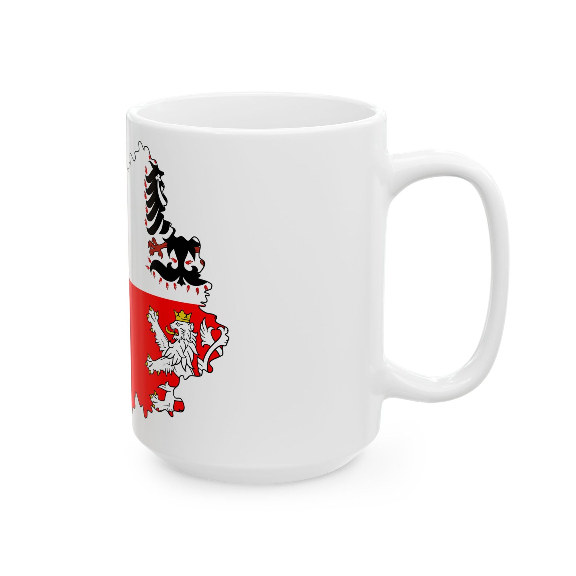 Flag-map of Central Bohemian Region (Czech Republic) White Coffee Mug-Go Mug Yourself