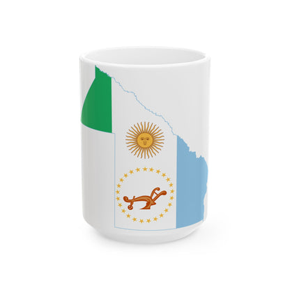 Flag-map of Chaco Province (Argentina) White Coffee Mug-15oz-Go Mug Yourself