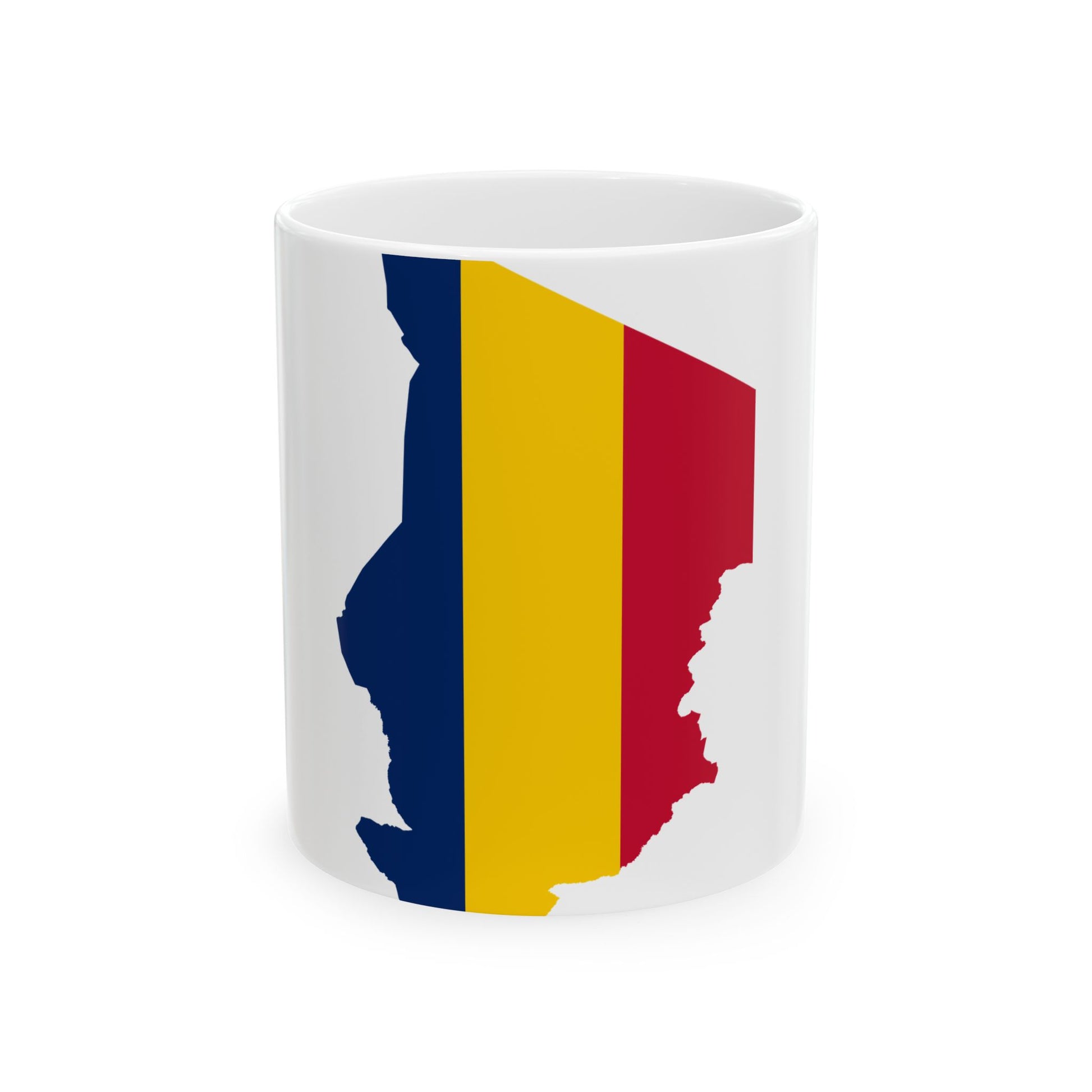 Flag map of Chad (Chad) White Coffee Mug-11oz-Go Mug Yourself