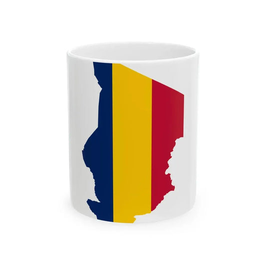 Flag map of Chad (Chad) White Coffee Mug 11oz - Go Mug Yourself