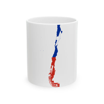 Flag-map of Chile (Chile) White Coffee Mug-11oz-Go Mug Yourself