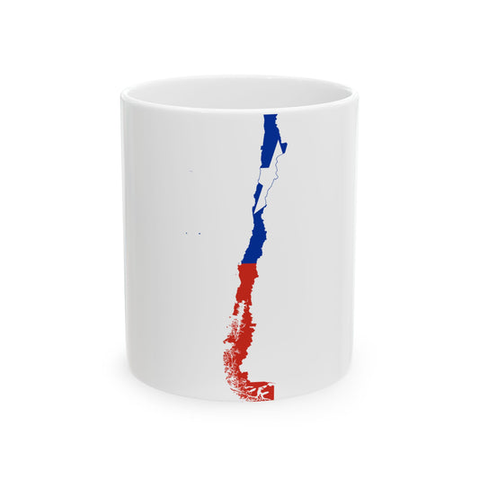 Flag-map of Chile (Chile) White Coffee Mug-11oz-Go Mug Yourself
