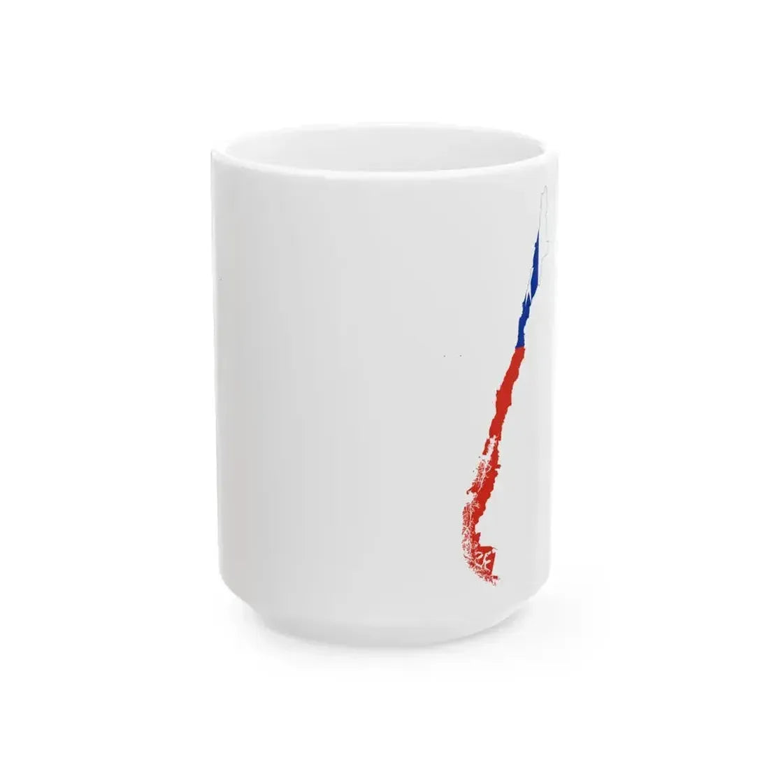 Flag map of Chile Pacific islands included (Chile) White Coffee Mug 15oz - Go Mug Yourself