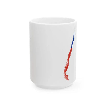 Flag map of Chile Pacific islands included (Chile) White Coffee Mug 15oz - Go Mug Yourself