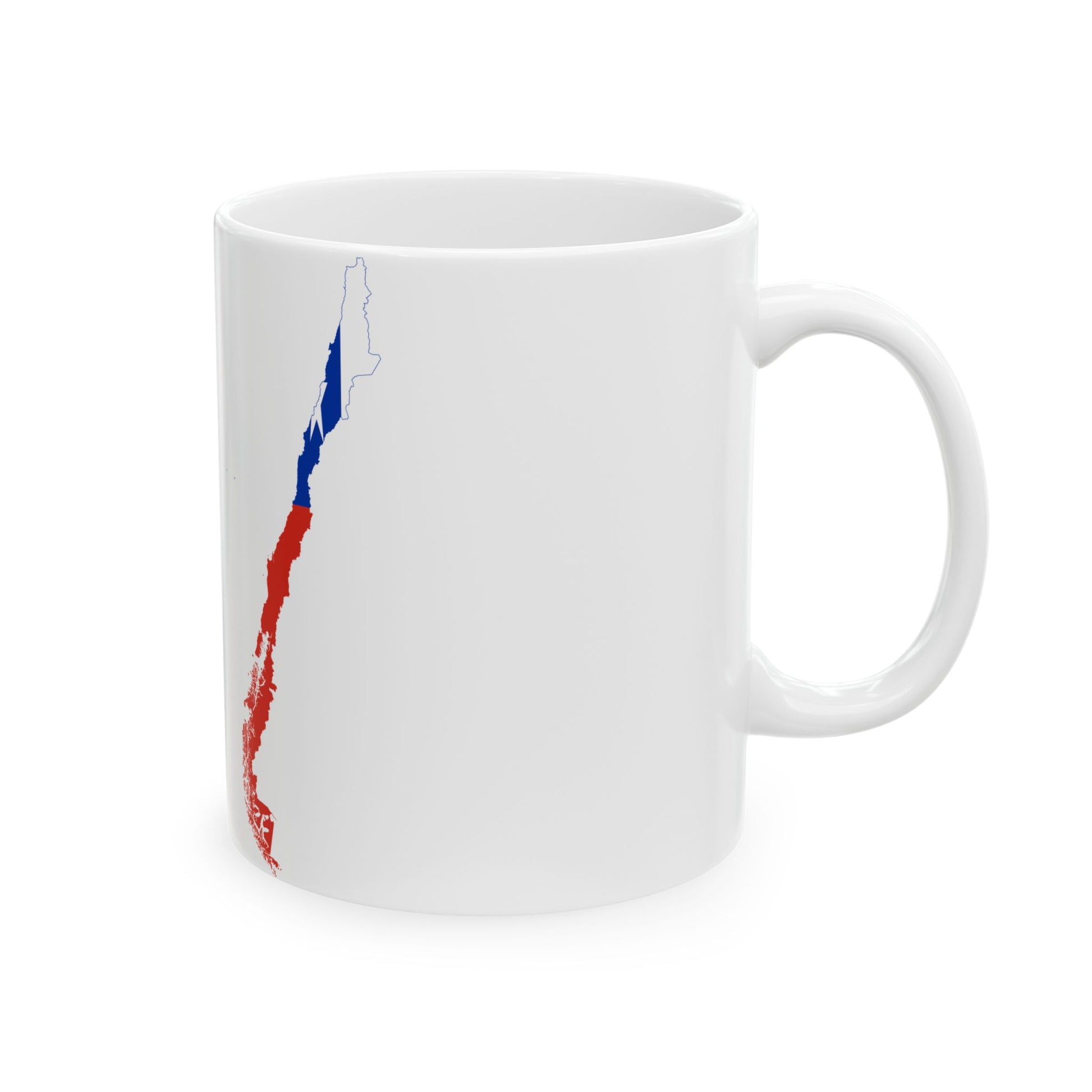 Flag map of Chile Pacific islands included (Chile) White Coffee Mug-Go Mug Yourself