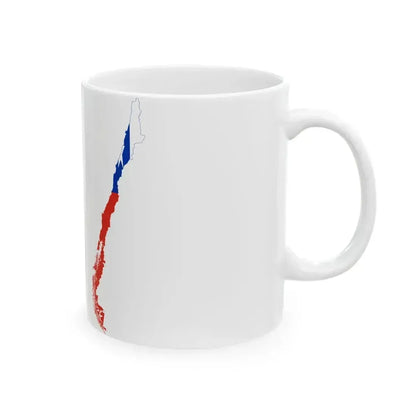 Flag map of Chile Pacific islands included (Chile) White Coffee Mug - Go Mug Yourself