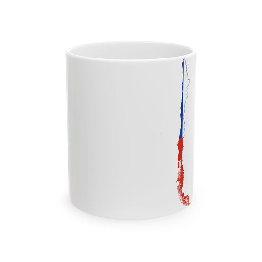 Flag-map of Chile with islands (Chile) White Coffee Mug-11oz-Go Mug Yourself